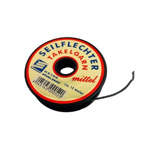 Seilflechter Gewaxte Montagedraad – Zwart – 15 M (medium)