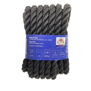 Seilflechter Gedraaide Touw – Birotex Zwart – 15 Mm X 5 M