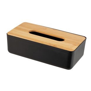 Wenko Badkameropberger Rotello - Tissuebox - Zwart - 24x7,5x12,7cm