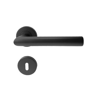 Avenue Deurkruk Op Rozet Courante - Rvs - Zwart Mat - Sleutelgat - 195 Mm