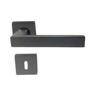 Avenue Deurkruk Op Rozet Espirando - Rvs - Zwart - Sleutelgat - Vierkant Rozet - 19,5 Mm