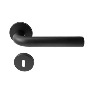 Avenue Deurkruk Op Rozet Dolce - Rvs - Zwart Mat - Sleutelgat - 195 Mm