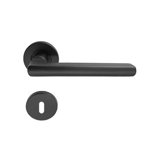 Avenue Deurkruk Op Rozet Sven - Rvs - Zwart Mat - Sleutelgat - 195 Mm