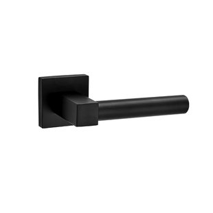 Avenue Deurkruk Op Rozet Brevis - Metaal - Zwart Mat - Sleutelgat - Vierkant Rozet - 19,5 Mm