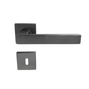 Avenue Deurkruk Op Rozet Espirando - Staal - Grijs Titanium - Sleutelgat - Vierkant Rozet - 195 Mm