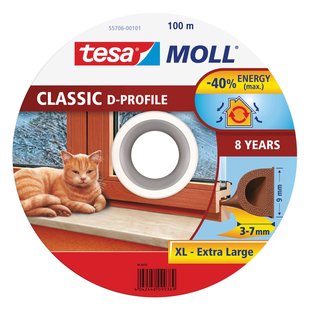 Tesa Tochtband D-profile Wit 100m