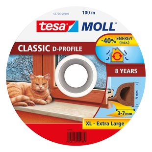 Tesa Tochtband D-profile Bruin 100m