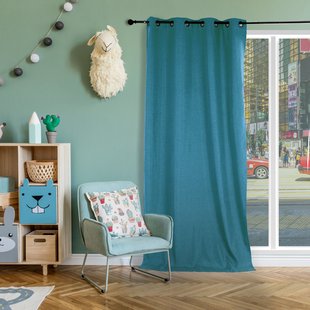 Isophonique Verduisterend En Isolerend Kant En Klaar Gordijn Petrol Blauw 140 X 260