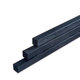 Tuinpaal Vierkant Geïmpregneerd - Grenen - 68x68mm - Lengte 270cm - Zwart