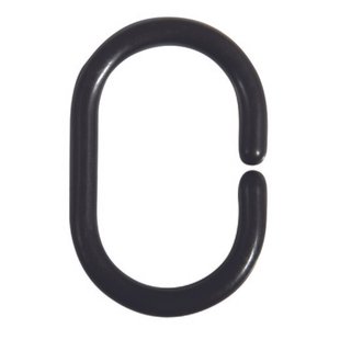 Msv Douchegordijnringen 12 Stuks Zwart