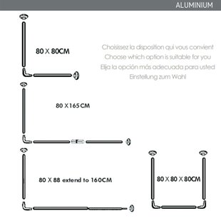 Msv Douchestang 80x80x80cm Wit