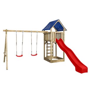 Swingking Speeltoestel Met Glijbaan Tour Jonas Rood 300cm