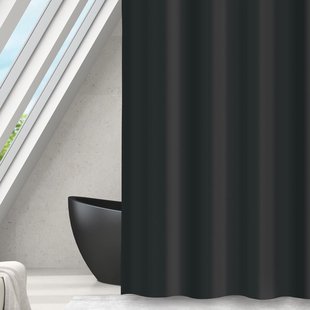 Msv Douchegordijn Romana Zwart 180x200cm Peva