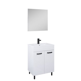 Ava 60 2d Badmeubelset Wit En Zwart