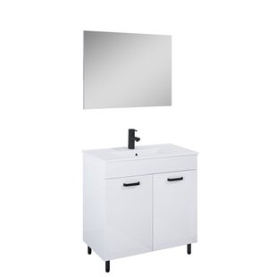 Royo Badmeubelset Ava 80cm 2 Deuren Wit En Zwart