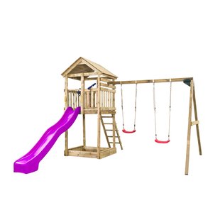 Swingking Speeltoestel Met Glijbaan Daan Paars 300cm