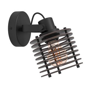 Eglo Wandspot Segovia Zwart Hout E27