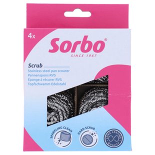 Sorbo Pannenspons Rvs 4st