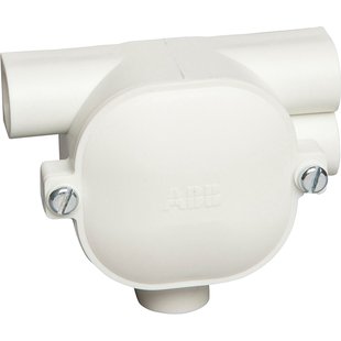 Abb T-doos 5/8 Dubbel Rechts Met Deksel Gerecycled Kunstof