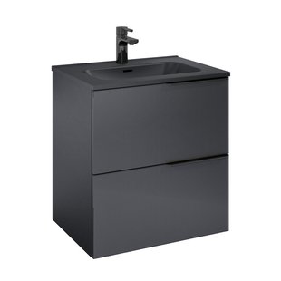 Royo Wastafelonderkast Soho 60cm - Zwart Mat - Met 2 Lades