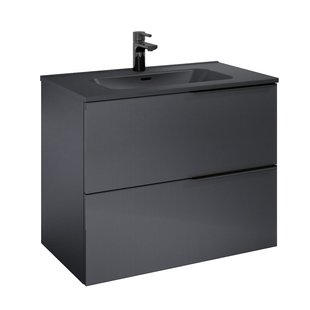 Royo Wastafelonderkast Soho 80cm - Zwart Mat - Met 2 Lades