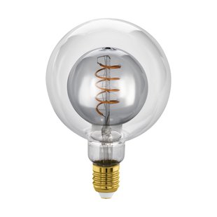 Eglo Ledfilamentlamp Globe - Smoke - D12,5cm - Dimbaar - Neutraal Wit - E27 - 2w