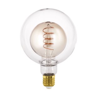 Eglo Ledfilamentlamp Globe - Amber - D12,5cm - Dimbaar - Neutraal Wit - E27 - 4w