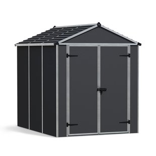 Canopia Metalen Tuinhuis Rubicon - Donkergrijs - 229x185cm - Enkele Deur - Met Vloer