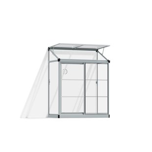 Canopia Kweekkas Lean To - Polycarbonaat - Zilver - 125x64x160cm