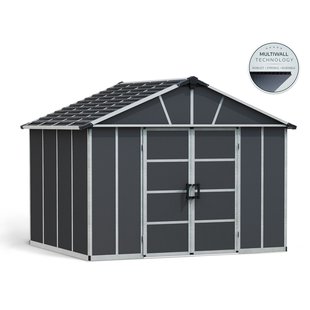 Canopia Metalen Tuinhuis Yukon - Donkergrijs - 271x332cm - Met Vloer