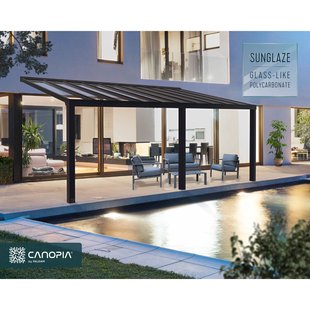 Palram | Canopia - Aanleunende Pergola Stockholm - Grijs - 340x740cm