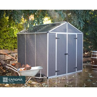Canopia Metalen Tuinhuis Rubicon - Donkergrijs - 237x229cm - Enkele Deur - Met Vloer