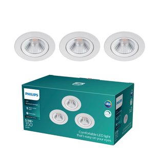Philips Inbouwspot Sparkle Wit 5,5w 3 Stuks