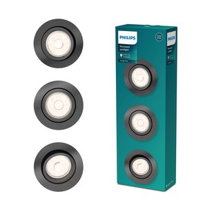 Philips Inbouwspot Donegal Antraciet Gu10 3 Stuks