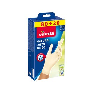 Vileda Handschoen Natuurlatex Multifunctioneel M/l 100 Stuks