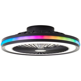 Brilliant Plafondventilator Palmero Zwart ⌀46,6cm Cct Rgb 40w
