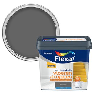 Flexa Lak Mooi Makkelijk Vloeren & Trappen Zijdeglans Antracietgrijs 750ml