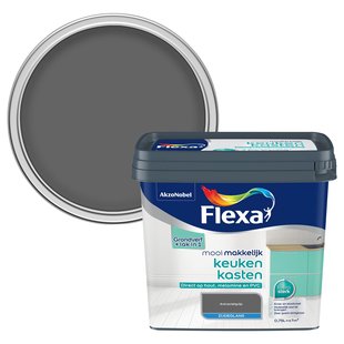 Flexa Lak Mooi Makkelijk Keukenkasten Antracietgrijs Zijdeglans 750ml