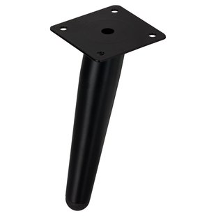 Duraline Tafelpoot Conisch Mat Zwart 15cm