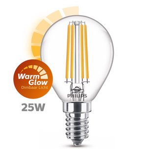 Philips Ledfilamentlamp Peertje Classic - D4,5cm - Dimbaar - Warm Wit - E14 - 2w