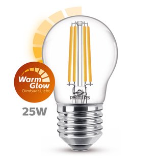 Philips Ledfilamentlamp Peertje Classic - D4,5cm - Dimbaar - Warm Wit - E27 - 2,5w