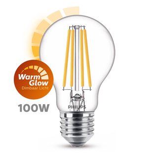 Philips Ledfilamentlamp Peertje Classic - D6cm - Dimbaar - Warm Wit - E27 - 10,5w