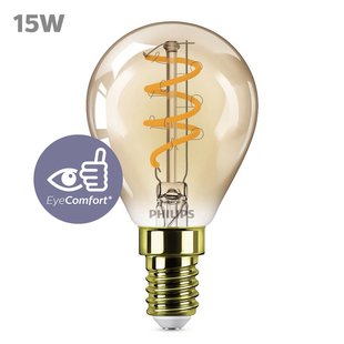 Philips Ledfilamentlamp Peertje Classic - Amber - D4,6cm - Dimbaar - Warm Wit - E14 - 2,6w