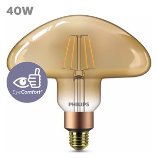 Philips Ledfilamentlamp Giant Mushroom - Goud - D20,2cm - Dimbaar - Warm Wit - E27 - 5,5w