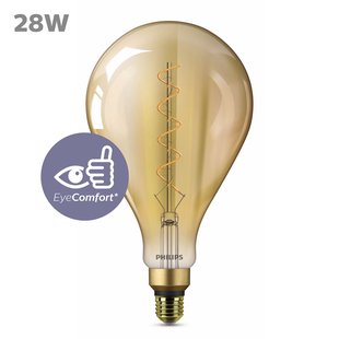 Philips Ledfilamentlamp Giant Spiral - Goud - D16,2cm - Warm Wit - E27 - 4,5w