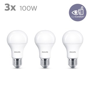 Philips Ledlamp Peertje - D6cm - Warm Wit - E27 - 13w - 3 Stuks