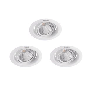 Philips Inbouwspot Pomeron Wit ⌀9cm 5w 3 Stuks