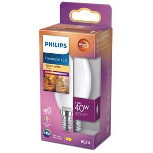 Philips Ledlamp Kaars - D3,5cm - Dimbaar - Warm Wit - E14 - 3,4w
