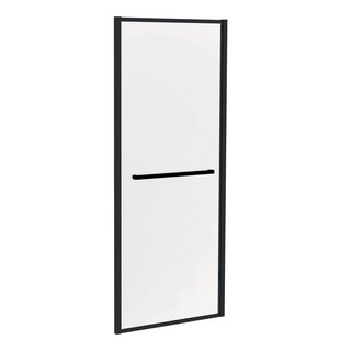 Allibert - Vaste Douchezijwand Lonso 90 X 200cm - Zwart Profiel -8 Mm Helder Glas