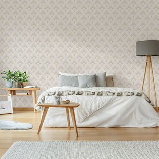 Vliesbehang Art Deco - Naturel - 10,05 M X 52 Cm